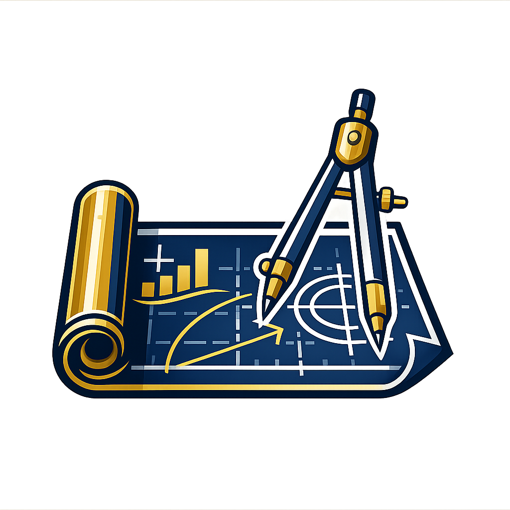 blueprint and drafting compass icon